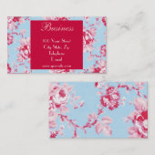 Carte de visite chic 1 de roses (Devant / Derrière)