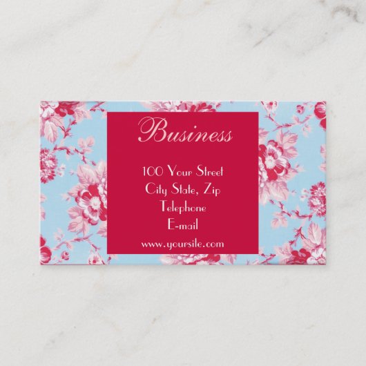 Carte de visite chic 1 de roses (Devant)