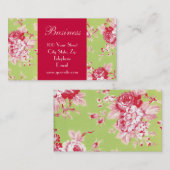 Carte de visite chic 2 de roses (Devant / Derrière)