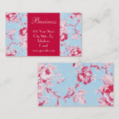 Carte de visite chic 2 de roses (Devant / Derrière)