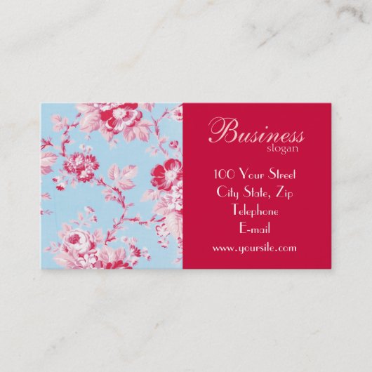 Carte de visite chic 3 de roses (Devant)