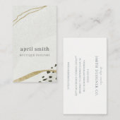 Carte De Visite Chic Abstrait d'ivoire d'or noir Gris pierre textu (Devant / Derrière)