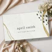 Carte De Visite Chic Abstrait d'ivoire d'or noir Gris pierre textu