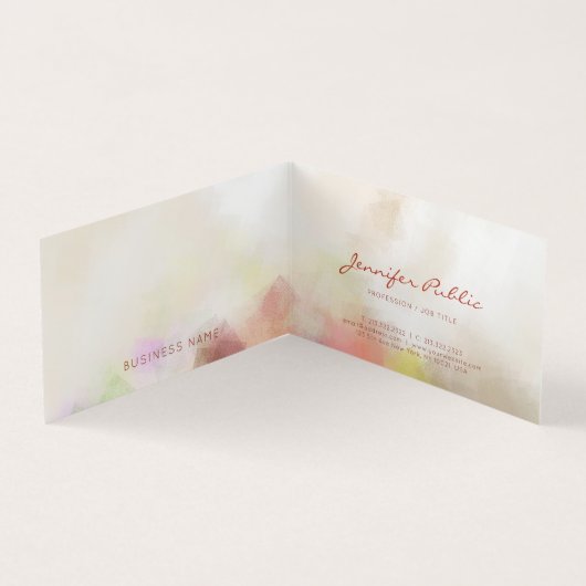 Carte De Visite Chic Abstrait Modèle moderne manuscrit Script (Intérieur)