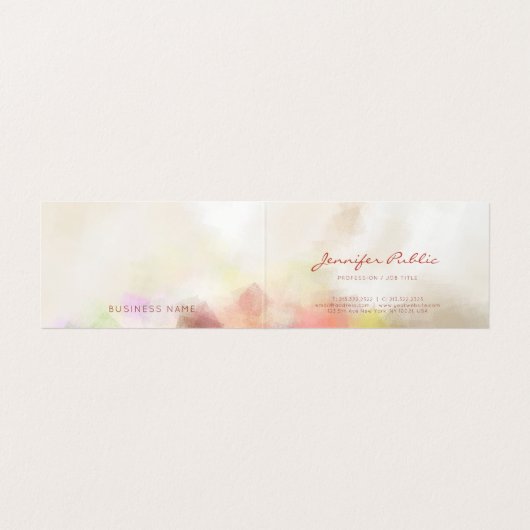 Carte De Visite Chic Abstrait Modèle moderne manuscrit Script (Intérieur déplié)