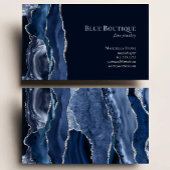 Carte De Visite Chic Agate Geode Designer bijouterie Marine Blue S