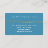 Carte De Visite Chic Aqua Blue Gold Elegant Abstrait (Dos)