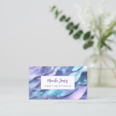Carte De Visite Chic Aqua et Violet Lilac Shimmer Parties scintill (Debout devant)