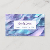 Carte De Visite Chic Aqua et Violet Lilac Shimmer Parties scintill (Devant)