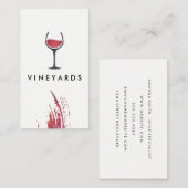 Carte De Visite Chic Aquarelle Brush Strot et verre de vin rustiqu (Devant / Derrière)