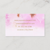 Carte De Visite Chic Aquarelle Florale Maquillage Artiste Coiffure (Dos)