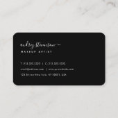 Carte De Visite Chic Aquarelle noir et blanc signature florale (Dos)