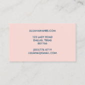 Carte De Visite Chic Arcs-en-ciel rose simple (Dos)