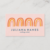 Carte De Visite Chic Arcs-en-ciel rose simple (Devant)