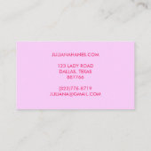 Carte De Visite Chic Arcs-en-ciel rose simple (Dos)
