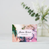 Carte De Visite Chic artistique abstrait de Fuschia de spa et de (Debout devant)