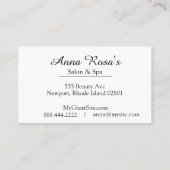 Carte De Visite Chic artistique bleu abstrait de salon et de spa (Dos)