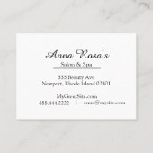 Carte De Visite Chic artistique bleu abstrait de spa et de salon (Dos)