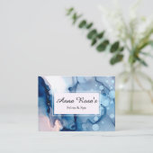Carte De Visite Chic artistique bleu abstrait de spa et de salon (Debout devant)
