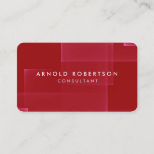 Carte De Visite Chic artistique rouge foncé minimaliste