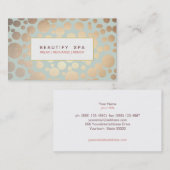 Carte De Visite Chic Beauty Salon et Spa FAUX Gold Motif (Devant / Derrière)