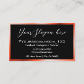 Carte De Visite Chic Black Bright Orange Ombre Beauté Lashes Idées (Dos)