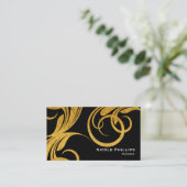 Carte de visite chic Black & Gold (Debout devant)