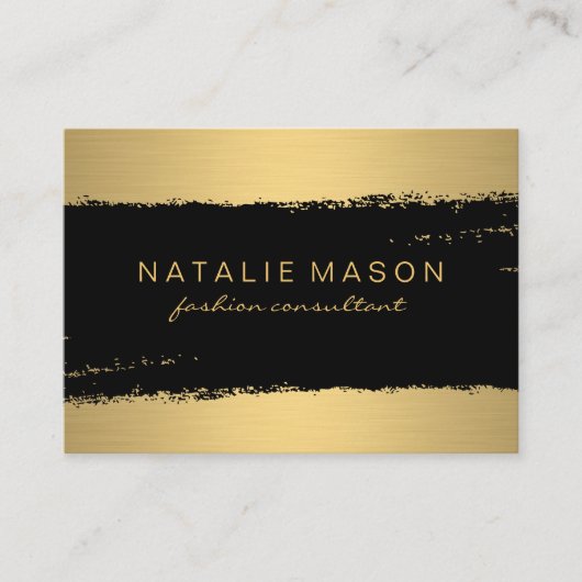 Carte De Visite Chic Black Gold brossé (Devant)