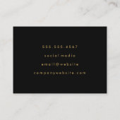 Carte De Visite Chic Black Gold brossé (Dos)