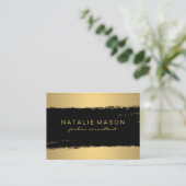 Carte De Visite Chic Black Gold brossé (Debout devant)
