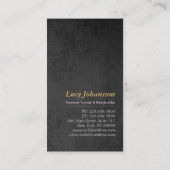 Carte De Visite Chic Black Gold Fitness Trainer Kettlebell Barbell (Dos)