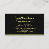 Carte De Visite Chic Black Yellow Stripes Professionnel et élégant (Dos)