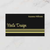 Carte De Visite Chic Black Yellow Stripes Professionnel et élégant (Devant)