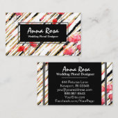 Carte De Visite Chic blanc de pavot de *~* de parties (Devant / Derrière)