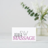 Carte De Visite Chic blanc et rose élégant Simple avec Monogramme (Debout devant)