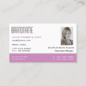 Carte De Visite Chic blanc et rose simple avec professionnel photo (Dos)