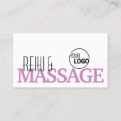 Carte De Visite Chic blanc et rose simple stylo avec logo (Devant)