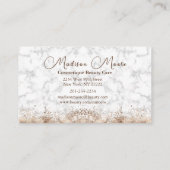 Carte De Visite Chic blanc moderne et marbre Brown (Dos)
