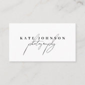 Carte De Visite Chic blanc Signature Script QR Code Médias sociaux (Devant)
