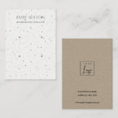 CARTE DE VISITE CHIC BLANC TERRAZZO TEXTURE 2 EARRING AFFICHER LOG (Devant / Derrière)