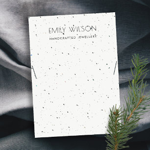 CARTE DE VISITE CHIC BLANC TERRAZZO TEXTURE LACUNE AFFICHER LOGO