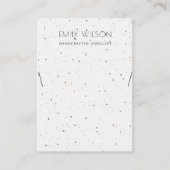CARTE DE VISITE CHIC BLANC TERRAZZO TEXTURE LACUNE AFFICHER LOGO (Devant)