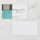 Carte de visite chic bleu et gris (Devant / Derrière)