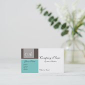 Carte de visite chic bleu et gris (Debout devant)