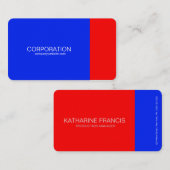 Carte de visite chic bleu et rouge (Devant / Derrière)