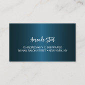 Carte De Visite Chic bleu turquoise or parties scintillant gouttes (Dos)