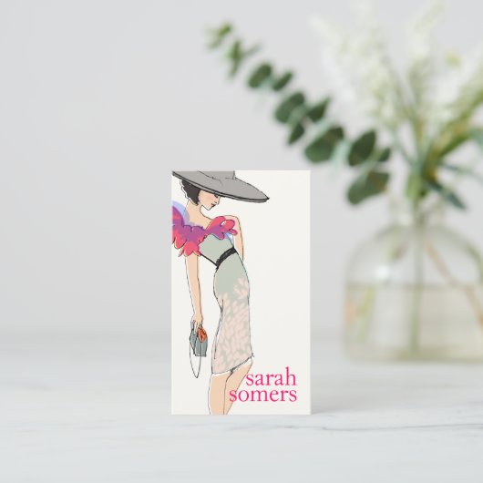 Carte De Visite Chic, Blogueur mode, Modèle mode stylé (Debout devant)