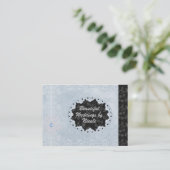 Carte de visite chic Blue & Black Mariage Pro (Debout devant)