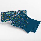 Carte De Visite Chic Blue Hummingbird and Flowers Motif