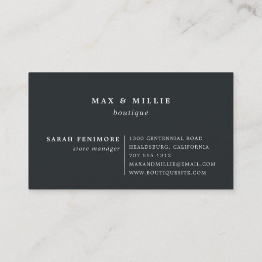 Carte De Visite Chic Blush | Boutique Manager (Dos)
